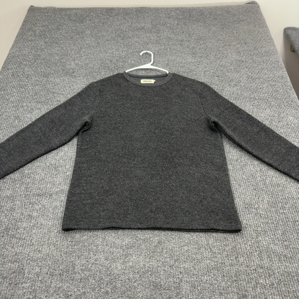 Taylor Stitch Sweater Mens 40 Grey Wool Crewneck Knit Minimalist Casual Winter
